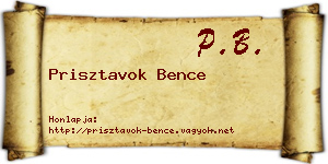 Prisztavok Bence névjegykártya